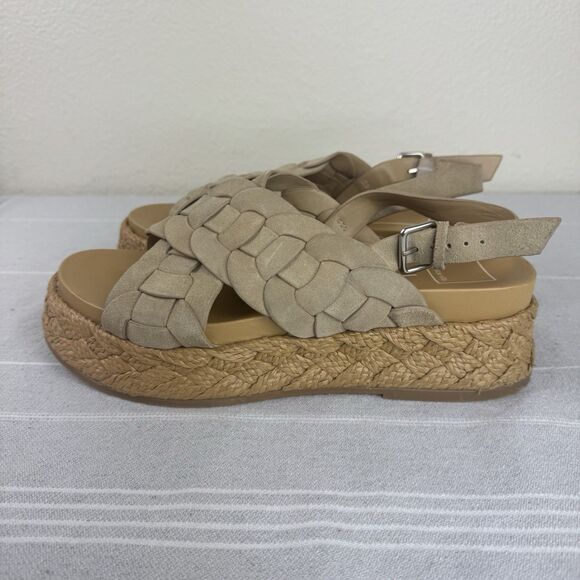 Dolce Vita Winder Crossover Strap Espadrille Platform Sandals Beige Tan 9.5 - Picture 4 of 14
